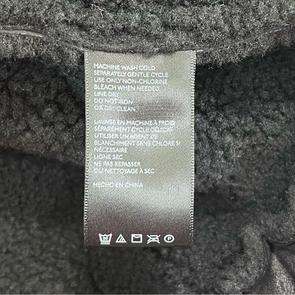 Urban Outfitters Casey Faux Suede Black Zip Up Hoodie Bomber Jacket M - Picture 9 of 10